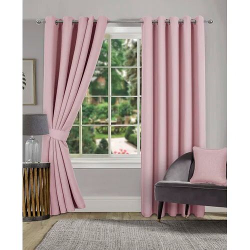 Latitude Run Meliha Eyelet Blackout Curtain Latitude Run Colour: Soft Pink, Panel Size: Width 229 x Drop 183 cm  - Size: Width 114 x Drop 229 cm