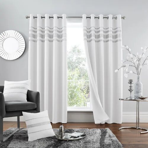 Rosdorf Park Arundel Blackout Curtains Rosdorf Park Panel Size: Width 229 x Drop 229 cm, Colour: White  - Size: