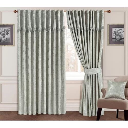 Astoria Grand Dunaway Pencil Pleat Room Darkening Thermal Curtains Astoria Grand Colour: Silver, Size: 168 W x 137 D cm  - Size: 1cm H X 250cm W X 200cm D