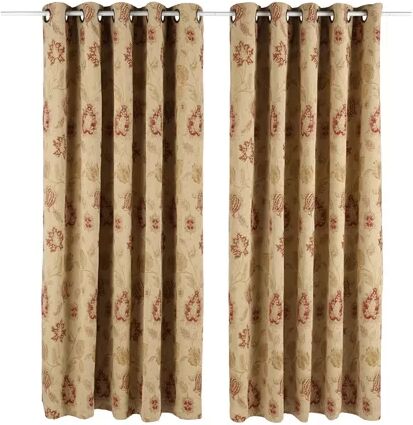 Three Posts Barnsley Eyelet Room Darkening Thermal Curtains Three Posts Size per Panel: 168 W x 229 D cm, Colour: Champagne Cream Large