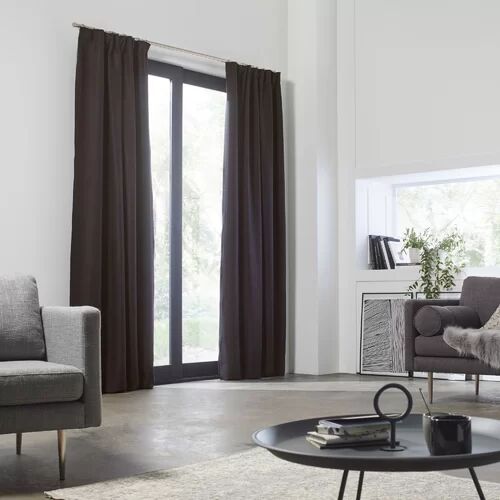 17 Stories Heater Pencil Pleat Blackout Single Curtain 17 Stories Colour: Dark Grey, Panel Size: 350 W x 280 D cm  - Size: 138 W x 220 D cm