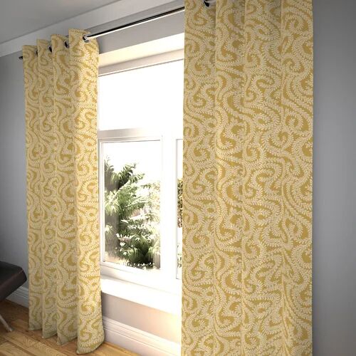 Ophelia & Co. Holoman Tailored Eyelet Blackout Thermal Curtains Ophelia & Co. Panel Size: Width 116 x Drop 182cm, Colour: Ochre Yellow  - Size: Width 228 x Drop 137cm