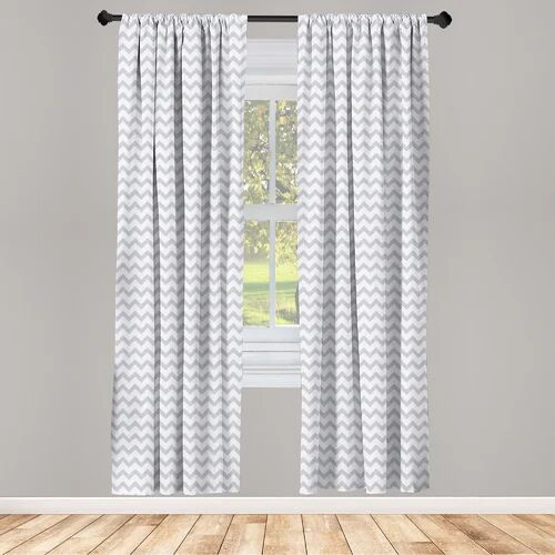 17 Stories Brathewaite Al Zigzag Room Darkening Curtains 17 Stories Width 150 x Drop 225 cm