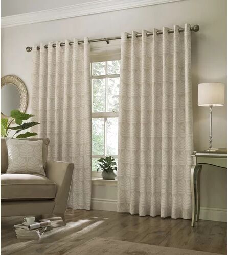 ClassicLiving Penshire Eyelet Room Darkening Curtains ClassicLiving Panel Size: 229 W x 229 D cm, Colour: Natural  - Size: 168 W x 183 D cm