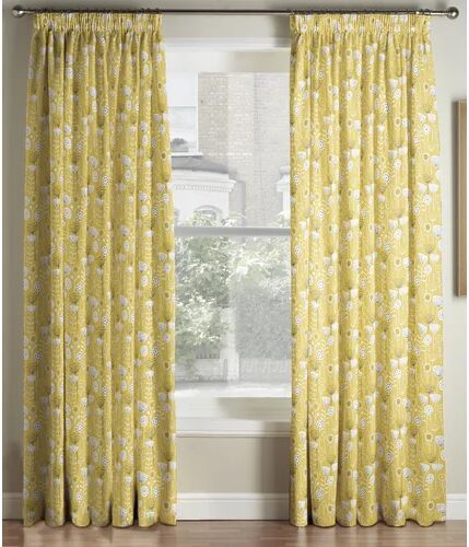 Ebern Designs Mitteregger Bergen Ochre Pencil Pleat Room Darkening Curtains Ebern Designs Panel Size: 168 W x 228 D cm  - Size: 168 W x 183 D cm