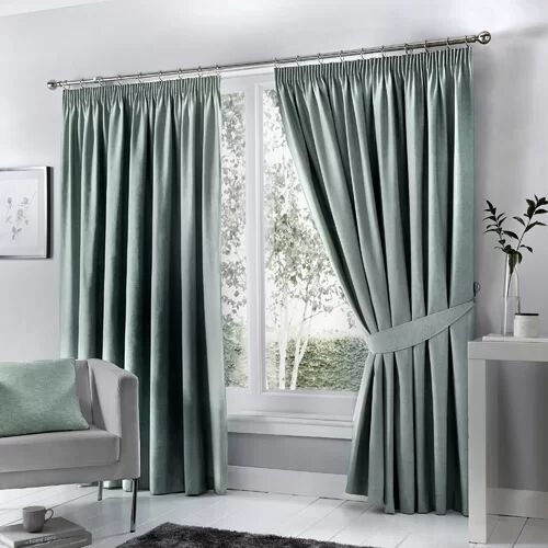 Marlow Home Co. Coleraine Pencil Pleat Blackout Thermal Curtains Marlow Home Co. Colour: Duck Egg, Panel Size: Width 229cm x Drop 183 cm  - Size: Width 229cm x Drop 137 cm