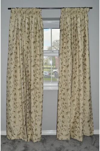 Fleur De Lis Living Choate Tailored Pencil Pleat Blackout Thermal Curtains Fleur De Lis Living Panel Size: Width 228 x Drop 182cm, Colour: Natural Sage Green  - Size: 52cm H X 132cm W X 53cm D