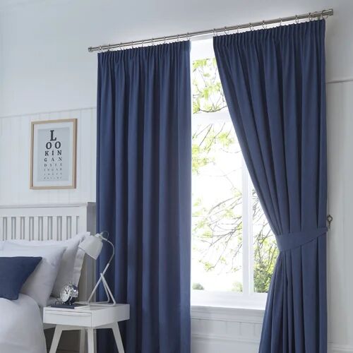 Marlow Home Co. Coleraine Pencil Pleat Blackout Thermal Curtains Marlow Home Co. Colour: Blue, Panel Size: Width 229cm x Drop 137 cm  - Size: 15cm H X 11cm W X 15cm D