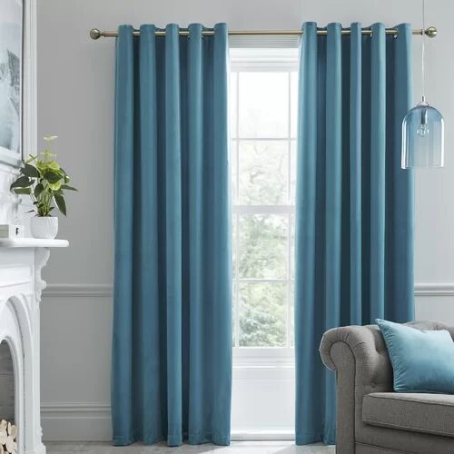 Laurence Llewelyn-Bowen Montrose Eyelet Blackout Curtains Laurence Llewelyn-Bowen Colour: Duck Egg Blue, Panel Size: Width 168 x Drop 183 cm  - Size: Width 117 x Drop 183 cm