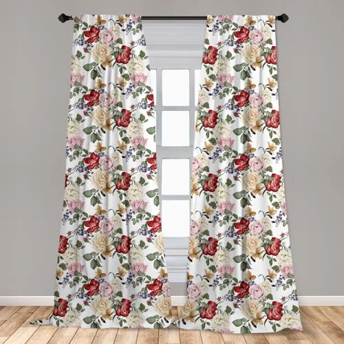 Marlow Home Co. Florentia Shabby Lilacs Roses Flowers Room Darkening Curtains Marlow Home Co. Panel Size: Width 150 x Drop 175 cm  - Size: Width 150 x Drop 175 cm