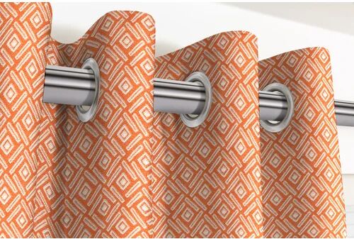 Ebern Designs Lampkins Eyelet Blackout Thermal Curtains Ebern Designs Colour: Orange/Grey, Panel Size: 167 W x 182 D cm  - Size: 76cm H X 100cm W X 50cm D