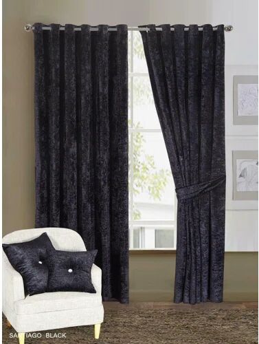 Rosdorf Park Belvedere Santiago Blackout Curtains Rosdorf Park Panel Size: Width 229 x Drop 183 cm, Colour: Black  - Size: Width 117 x Drop 183 cm