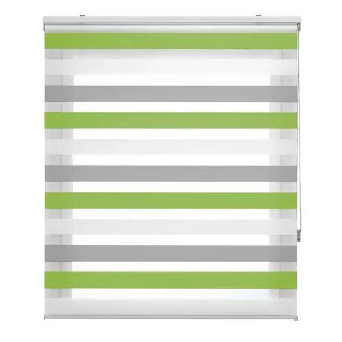 Brayden Studio Lira Semi-Sheer Roller Blind Brayden Studio Finish: grey-white-pistachio, Size: 160x180  - Size: 140x180