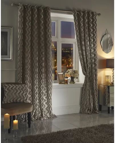 Fairmont Park Laubach Eyelet Room Darkening Curtains Fairmont Park Panel Size: 117 W x 137 D cm, Colour: Taupe  - Size: 117 W x 137 D cm