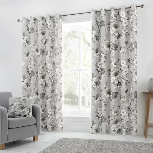 Brambly Cottage Parthenia Eyelet Room Darkening Curtains Brambly Cottage Colour: Grey, Panel Size: 229 W x 229 D cm  - Size: 229 W x 229 D cm