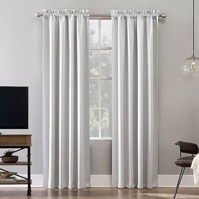 Sun Zero Blackout 1-Panel Norway Theater Grade Window Curtain, White, 52X63