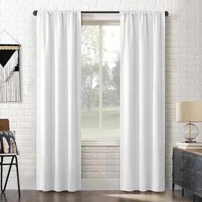 Sun Zero Bergen Theater Grade Extreme 100% Blackout Window Curtain Panel, White, 40X84