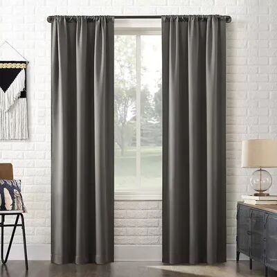 Sun Zero Bergen Theater Grade Extreme 100% Blackout Window Curtain Panel, Grey, 40X84