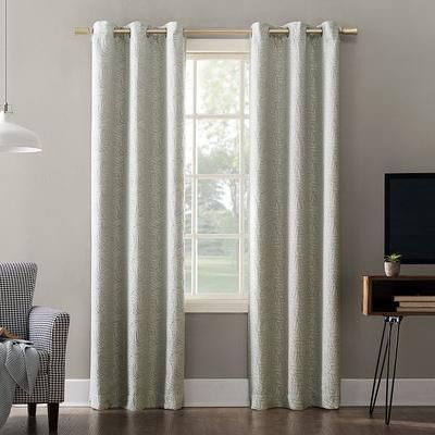 Sun Zero 2-pack Kalmar Botanical Theater Grade Extreme 100% Blackout Window Curtains, Blue, 40X84