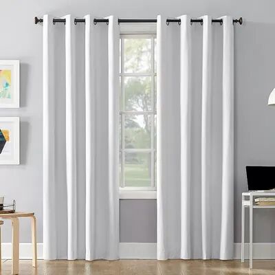 Sun Zero Cameron Thermal Insulated 100% Blackout Curtain Grommet Panel, White, 50X84