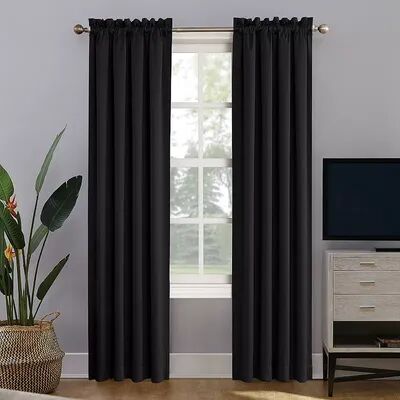 Sun Zero Blackout 1-Panel Norway Theater Grade Window Curtain, 52X84