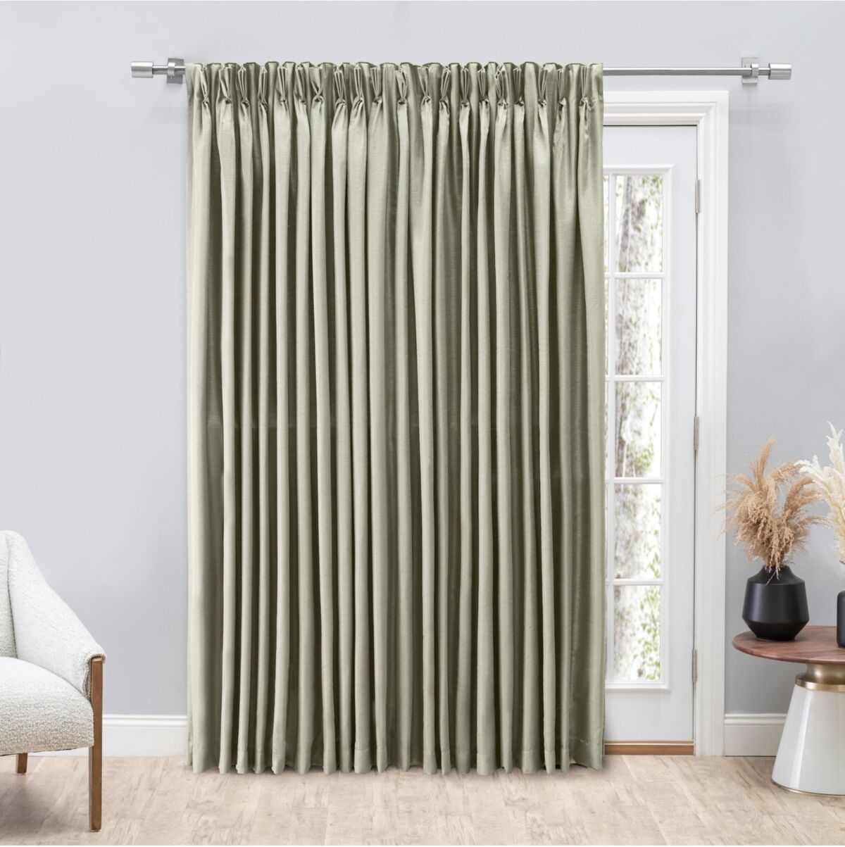 Ricardo Grasscloth 2/Way Pinch Pleated w/Back Tabs Patio Curtain Panel 100