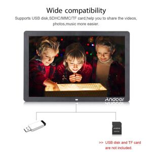 Andoer 17 pouces LED cadre Photo numérique 1080P haute résolution cadre Photo électronique MP3 MP4 vidéo - Publicité