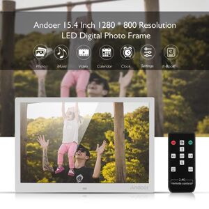 Andoer 15,4 pouces 1280 * 800 Résolution LED Photo numérique Cadre photo Album photo 1080P HD Vidéo - Publicité