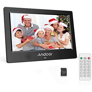 Andoer Cadres Photo Numériques TFT-LED 10.1Pouce Cadre Numériques en Alliage d'aluminium 1024x600 HD LCD Haute résolution avec 8 GB Carte mémoire avec télécommande (10.1-Noir) - Publicité