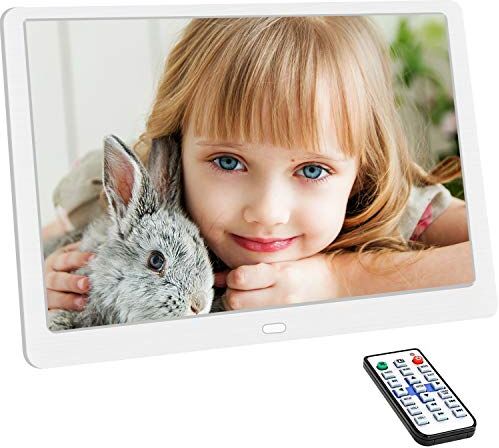 UrChoiceLtd Digital fotoram 10,1 tum 1920 x 1080 FHD IPS vidvinkelskärm högupplöst display foto/musik/videospelare kalender larm auto på/av-timer support USB/SD-kort med fjärrkontroll