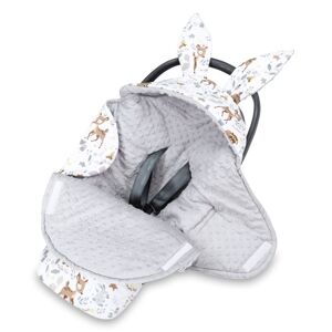 Amazinggirl Omslagstæppe babystol vinter 80x87 cm - fodpose babytæppe til bil vintersæk bomuld minky hjorte lysegrå