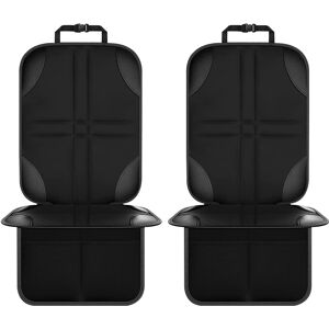 High Discount 2 stk Child Car Seat Protector Non-Slip Base materiale   vandtæt 600D stof (sort linje)