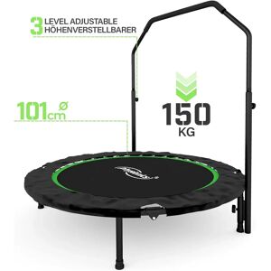 FF Europe Kompakt Fitness Minitrampolin 101 Cm - Foldbar, Op Til 150 Kg, Sort/grøn