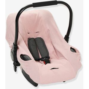 VERTBAUDET Funda elástica para silla de coche tipo huevo 0+ rosa medio liso