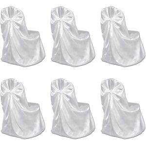 vidaXL Set de 6 Fundas blancas para sillas, banquetes y bodas