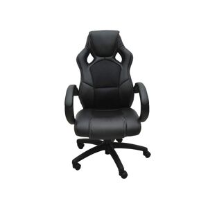 Bc-elec - bs11010-1 Siège baquet fauteuil de bureau noir, tissu et cuir