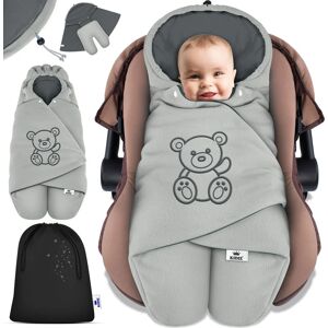 Couverture de bébé hiver avec capuche + poche Couverture de bébé universelle pour coque siège auto p.ex. pour Maxi-Cosi Römer pour buggy lit bébé Gris / Anthracite - Kidiz - Publicité