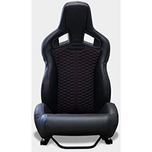 M MODAUTO Asiento Deportivo SimRacing y Coche, Semibaquet SimPro para Vehículo y Cockpit de Simulación, Cuero y Alcantara PU con Respaldo PVC (N1220U-ROJO)  Siège Sport SimRacing et Voiture, Semibaquet SimPro pour Cockpit de Véhicule et Simulation, Cuir e - Publicité