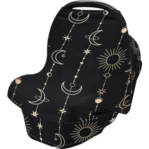 Mnsruu Couverture d'allaitement motif soleil lune étoiles sorcière écharpe d'allaitement housse de siège auto pour bébés nourrissons extensible doux respirant multi-usage cadeau pour garçons filles - Publicité