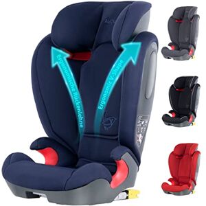 AVOVA Star-Fix Siège auto 100-150 cm avec ISOFIX Standard R-129, rehausseur à dossier haut groupe 2/3 4-12 ans Made in Germany Atlantic Blue, avec Protection de Siège Voiture - Publicité