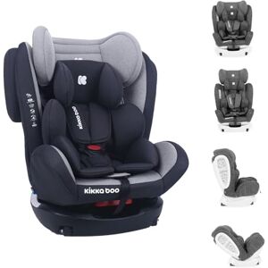 Kikkaboo Siège enfant 4 Fix Double Isofix SPS Groupe 0+/1/2/3 (0-36kg) réglable, coloris:gris noir - Publicité