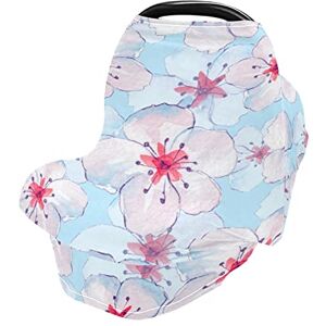 Mnsruu Housse de siège auto pour bébé Tissu doux et extensible Couverture d'allaitement Multi-usage Motif floral sans couture Fleurs blanches - Publicité