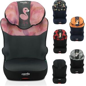 nania – Siège auto Rehausseur isofix START I FIX 106-140 cm R129 i-Size – Pour les enfants de 5 à 10 ans – Têtière réglable en hauteur – Base inclinable – Fabrication Française (Isofix, Flamingo) - Publicité