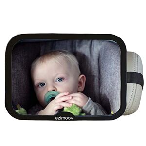 EZIMOOV Miroir Voiture Bébé Siège Arrière – Rétroviseur Siège-auto Dos à la Route pour Voir Votre Enfant en Toute Sécurité – Matière recyclée rpet et Emballage Recyclable – Vue Large et Net - Publicité