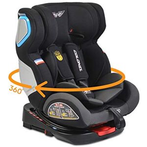 Moni siège enfant Colonel 0-36kg groupe 0/1/2/3 pivotant inclinaison 165° Isofix, coloris:gris foncé - Publicité