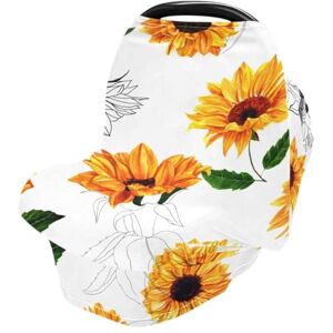 Mnsruu Couverture d'allaitement motif tournesols aquarelle, housse de siège de voiture pour bébés, nourrissons, extensible, douce, respirante, multi-usages, cadeau pour garçons et filles - Publicité