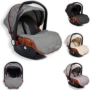 Moni , siège bébé Alma, groupe 0+ (0-13 kg) adaptateur, couvre-pieds, toit, coloris:gris foncé - Publicité