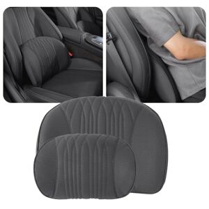 HIBEYO Coussin lombaire universel pour siège de voiture Pour la conduite Appuie-tête Coussin de dos Coussin lombaire Coussin lombaire Repose-nuque Housse amovible Noir - Publicité