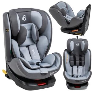 Bebelissimo Siège auto Isofix pivotant 360 ° groupe 0+/1/2/3 (0-36kg) i-EOLE gris - Publicité