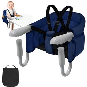 YARDIN Siège de table pour bébé pliable Siège booster avec pinces antidérapantes et sac de transport Charge maximale : 15 kg Idéal pour les voyages ou à la maison Avec sac de transport Bleu - Publicité